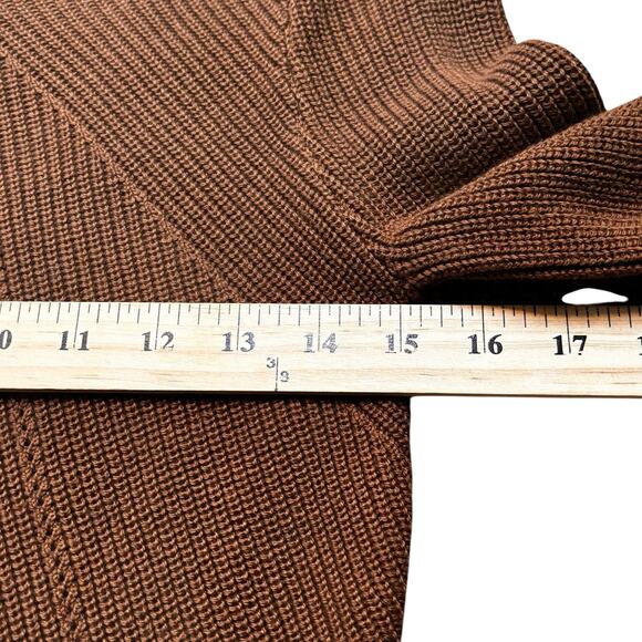 Chico's Ribbed Key Hole Turtleneck Sweater Extra Small Long Sleeve Brown XS - Picture 4 of 7
